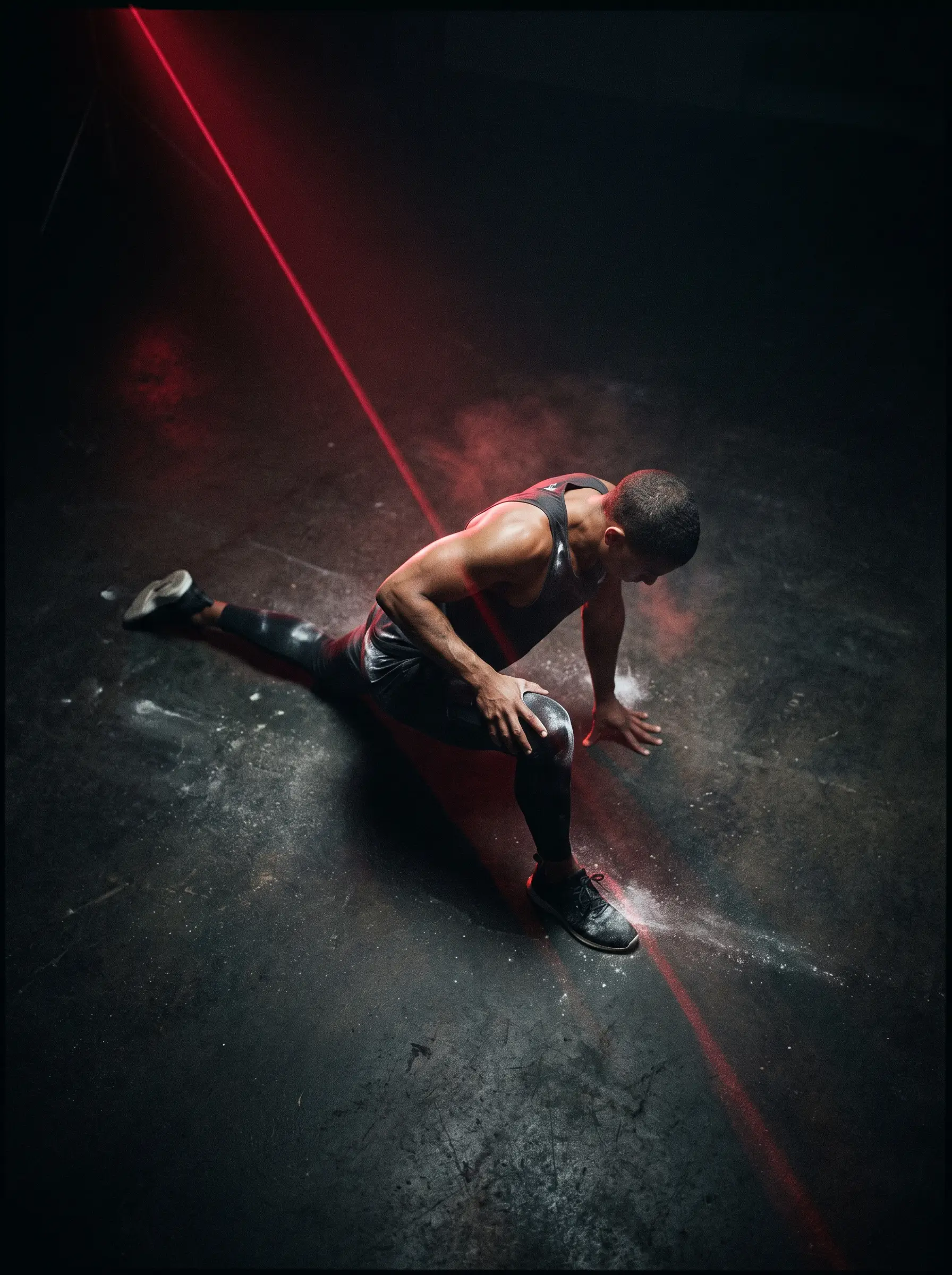 Athlete in a deep hip mobility position